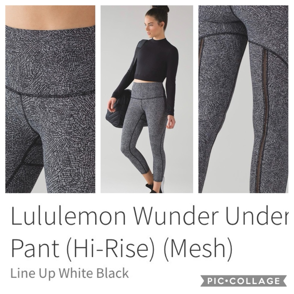 Lululemon Wunder Under legging tight SE HR mesh Sz 4 new NWT black white